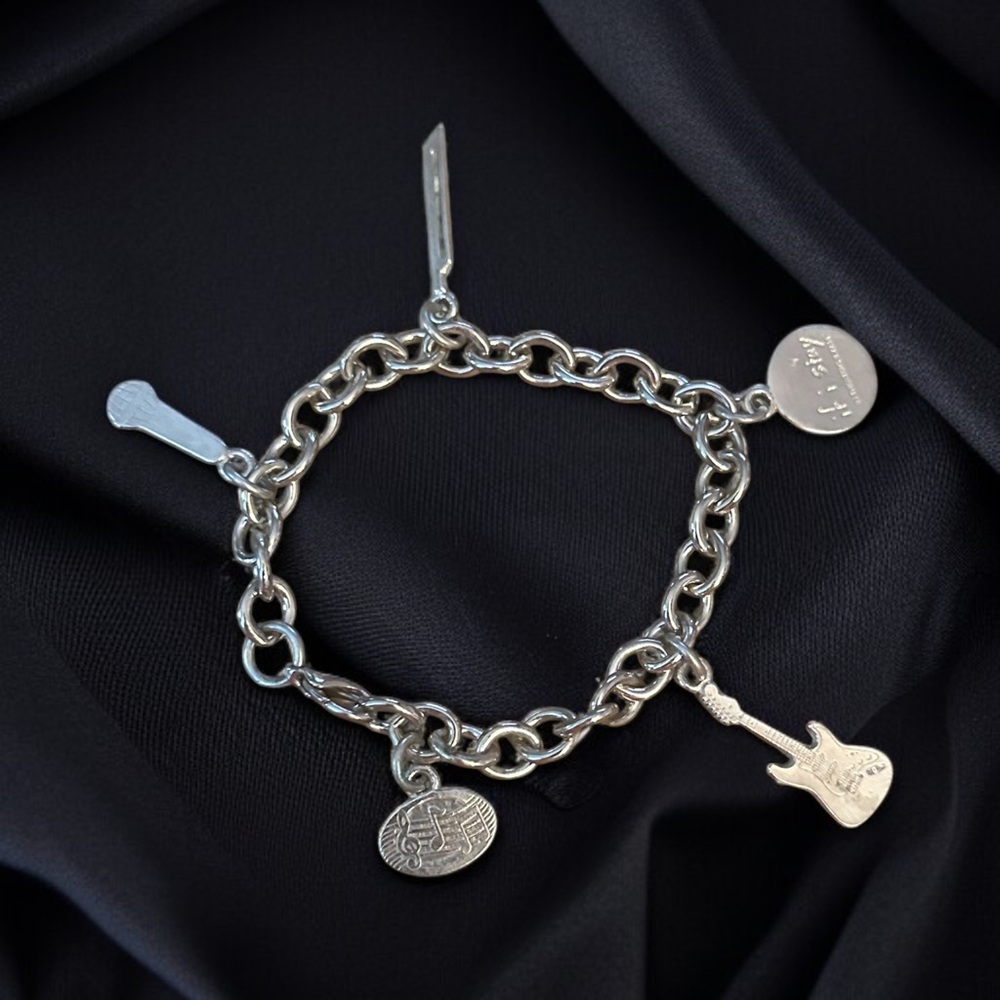 Silver tone If I Stay musical charm bracelet